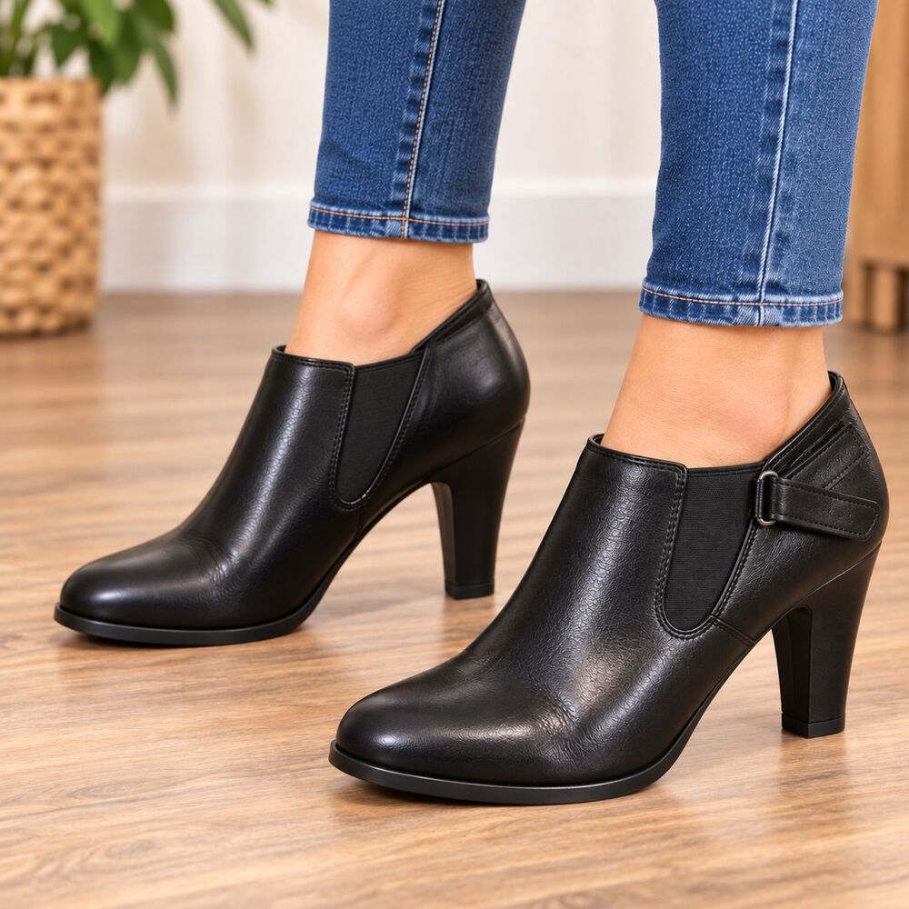 White Mountain Kenner Women's Size 8.5M Black Ankle Booties 3" Heel NIB